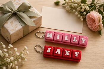 Personalised Fidget Clicker Keyring | Custom Name Keyring Gift | Sensory Clicker Bag Charm, 4 of 6