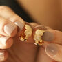Shell Hoop Earrings In Gold Plating, thumbnail 2 of 3