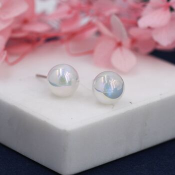 Mermaid Bubble Stud Earrings In Sterling Silver, 6 of 10