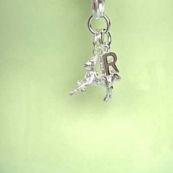 Personalised Sterling Silver Goat Initial Charm Bracelet, 4 of 6