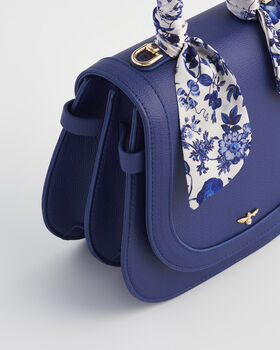 Blue Agnes Top Handle Saddle Bag, 9 of 9