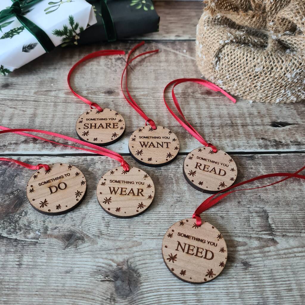 Christmas Something To Wooden Gift Tag Set