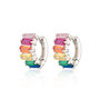 Rainbow Baguette Huggie Earrings, thumbnail 5 of 6