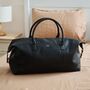 Personalised Black Embroidered Pu Weekend Bag, thumbnail 1 of 4