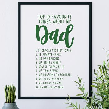 Top 10 Favourite Things About My Daddy Custom Print, 5 of 5