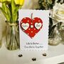 Personalised Valentines Card Double Heart Initials, thumbnail 2 of 12
