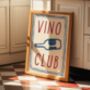 Vino Club Wall Art Print Happy Hour Kitchen Disco, thumbnail 3 of 7