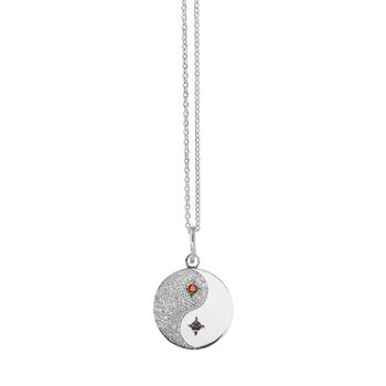 Yin And Yang Double Birthstone Disc Necklace, 3 of 3