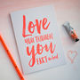 Love You Though You Fart In Bed Letterpress Card, thumbnail 1 of 5