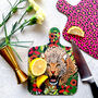 Double Sided Wild Cat Mini Leopard Chopping Board, thumbnail 1 of 10