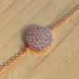 Disc Bracelet Cz Rose Or Gold Plated 925 Silver, thumbnail 5 of 9