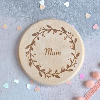 Personalised Floral Compact Mirror Mothers Day Gift, 2 of 3