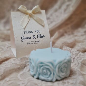 Personalised Wedding Favours Rose Candles, 6 of 6
