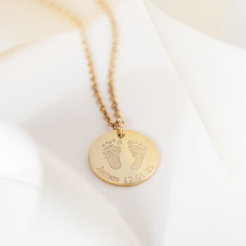 Personalised Footprint, Name And Date Necklace, 2 of 8