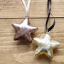 Initial Metallic Glass Star Bauble Hanging Decoration, thumbnail 6 of 8