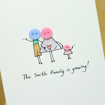 Personalised 'Button Family' Handmade Card, 7 of 12