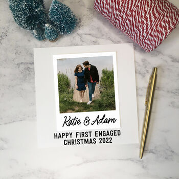 First Engaged Christmas 3D Photo Card, 3 of 4