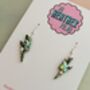 Small Aqua Glitter Lightning Bolt Earrings / Electric Blue Jewellery Vibrant Bolt Statement/ Small Aqua Statement, thumbnail 5 of 5