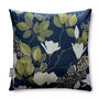 Luxury Super Soft Velvet Cushion Magnolia Navy Floral, thumbnail 1 of 5