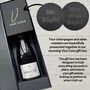 Vino Coco Champagne Gift Set With Mr And Mrs Slate Coasters Perfect For Anniversaries And Wedding Presents, thumbnail 8 of 8