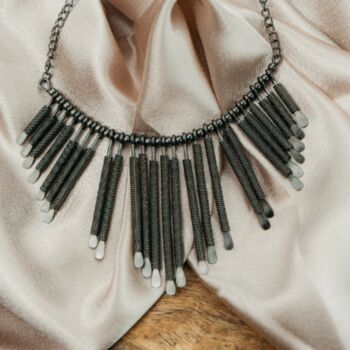 Victorian Gothic Large Black Bar Statement Necklace, 3 of 3