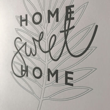 Personalised Home Letterpress Palm Print Grey, 2 of 3