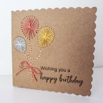 Embroidery Birthday Cards Kit – Pack Of Three Or Six With Envelopes, Hand Embroidery, 4 of 8