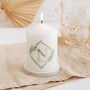 Personalised Botanical Name And Initial Candle In Ivory Or White, thumbnail 1 of 4