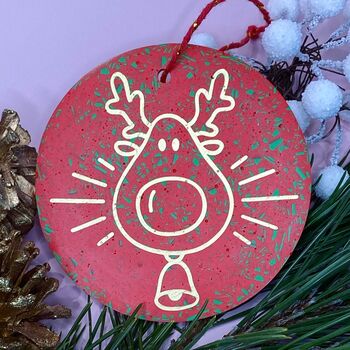 Personalised Terrazzo Round Christmas Ornament, 2 of 2