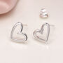 Sterling Silver Cut Out Heart Stud Earrings, thumbnail 1 of 4