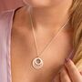 Sterling Silver Triple Eternal Ring Pendant Necklace, thumbnail 3 of 9