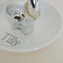 Personalised Elephant Ring Dish White And Silver, thumbnail 2 of 4