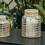 Large Bamboo And Glass Hanging Candle Lantern, thumbnail 1 of 5