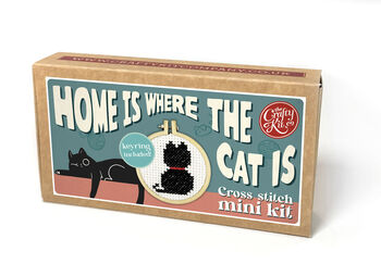 Home Is Where The Cat Is Mini Matchbox Cross Stitch Kit, 9 of 12