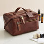 Personalised Leather Lay Flat Wash Bag, thumbnail 1 of 7