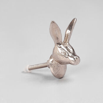 G Decor 3D Rabbit Brass Or Chrome Door Knobs, 3 of 5