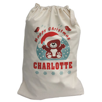 Christmas Sack Personalised With Penguin, 2 of 3