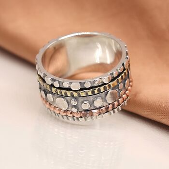 Personalised Sterling Silver Bubble Spinning Ring, 3 of 9