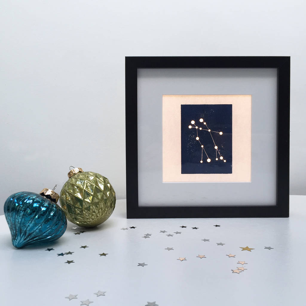 personalised gemini constellation light box by simoons studio