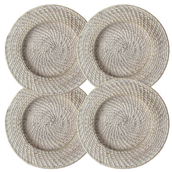 Round Wicker Charger Set Of Four, 2 of 3
