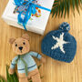 Baby Toy Gift Set Blue Teddy And Star Hat, thumbnail 2 of 2