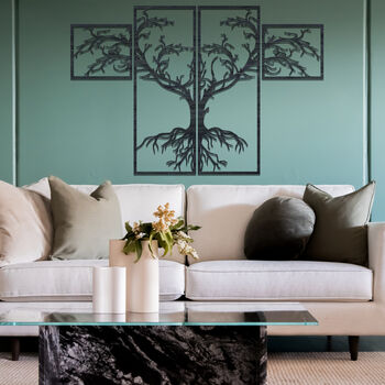 097 Dry Tree Stained Wood Wall Art Home Decor, 5 of 10