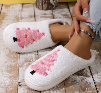 Pink Christmas Tree Slippers, 4 of 4