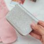 Silver Glitter Purse, Socks And Chocolate Christmas Gift For Her – With Optional Candle, thumbnail 3 of 8