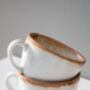 White Set Of Six Handmade Porcelain Tea Cup With Saucer, thumbnail 11 of 12