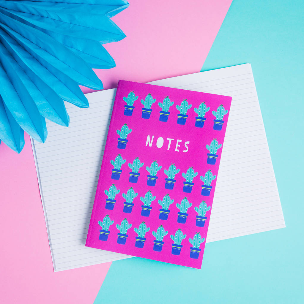 cactus stationery notebook gift set by paper craze