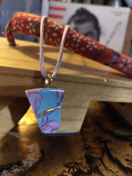 Pink And Blue Kintsugi Necklace, 4 of 4