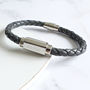 Mens Personalised Woven Leather Bracelet, thumbnail 5 of 6