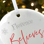 'Believes' Ceramic Disc Hanging Decoration Bauble + Gift Box, thumbnail 5 of 7