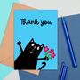 Large Size Black Cat Thank You Card, thumbnail 1 of 2